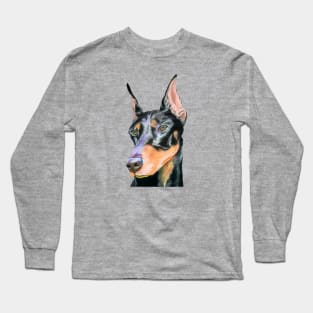 The Portrait of Doberman Pinscher Long Sleeve T-Shirt